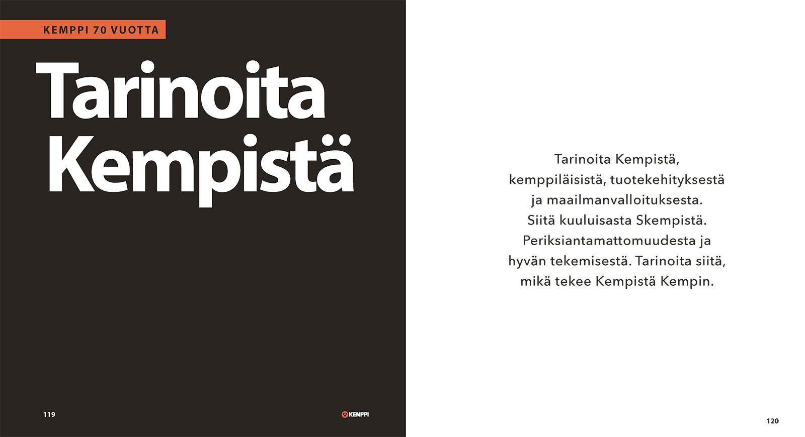 Tarinat-osion tumma avausaukeama otsikolla Tarinoita Kempistä